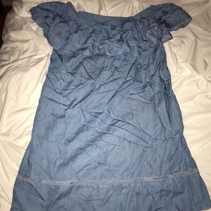 Blue off the shoulder dress
